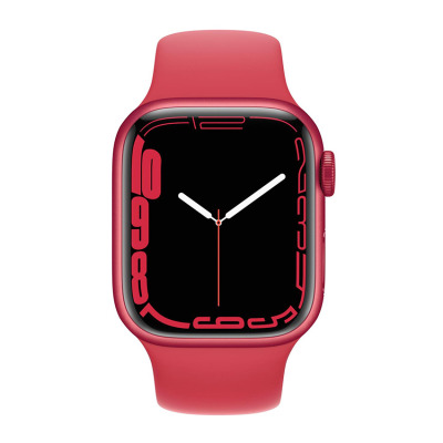 Apple Watch S7 45mm GPS + Cellular w kolorze czerwonym - pasek sportowy w kolorze czerwonym