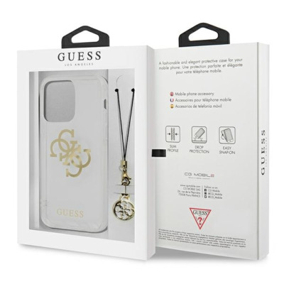Etui do iPhone 13 Pro Guess 4G Big Logo Charm Gold - złoty charms