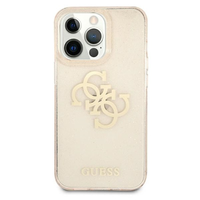 Etui do iPhone 13 Pro Max Guess Glitter 4G Big Logo - złoty