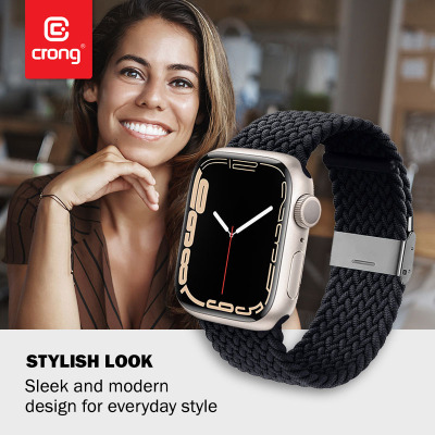 Pasek do Apple Watch 38/40/41/42 mm Crong Wave Band Pleciony grafitowy