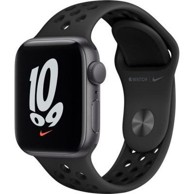 Apple Watch Nike SE 40mm aluminium w kolorze gwiezdnej szarości z paskiem sportowym w kolorze antracytu