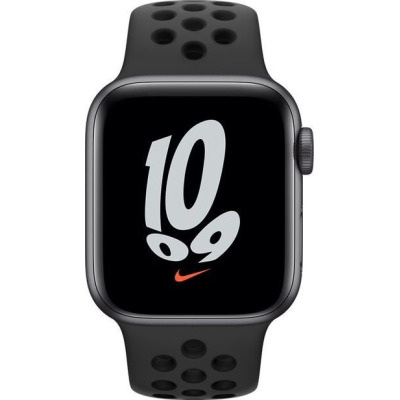 Apple Watch Nike SE 40mm aluminium w kolorze gwiezdnej szarości z paskiem sportowym w kolorze antracytu