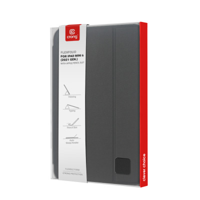 Etui do iPad mini 6 (2021) Crong FlexFolio z funkcją Apple Pencil - czarne