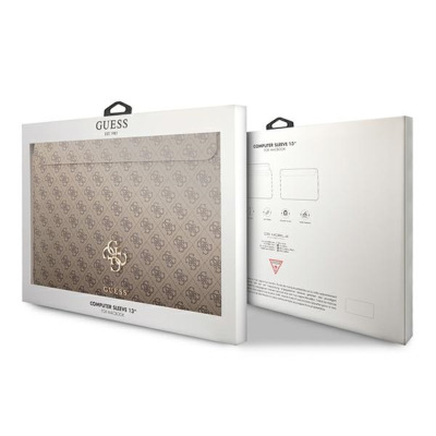 Etui na macbooka Air/Pro 13 Guess 4G Big Metal Logo Sleeve - brązowe