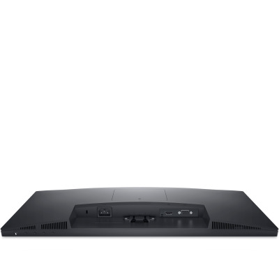 Tylny panel monitora Dell E2422H z widocznymi portami zasilania, DisplayPort oraz VGA, umieszczonymi w centralnej wnęce obudowy na czarnym, matowym tle.