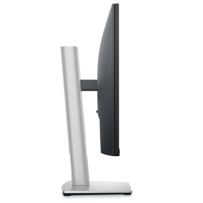 Monitor Dell 24 P2423D z matrycą IPS, widok z profilu prezentujący smukłą konstrukcję ekranu oraz srebrną, regulowaną podstawę z ergonomicznym ramieniem.