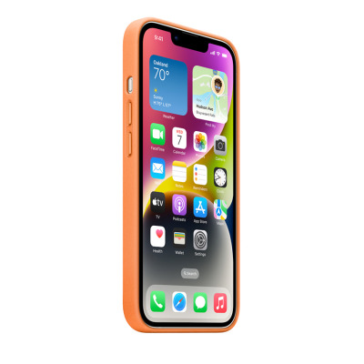 Etui do iPhone 14 Apple Leather Case - pomarańczowy
