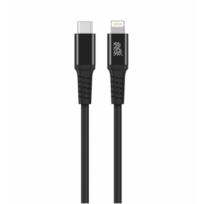 Kabel USB-C - Lightning 2m B.On Cotton MFI - czarny