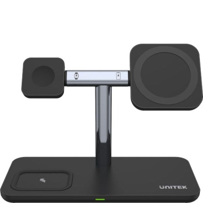 Ładowarka Indukcyjna Unitek P1212A 3in1 MagSafe - Czarna 