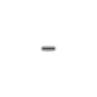 Biały przewód Apple USB-C o długości 1 metra z wytrzymałym tkanym oplotem, zakończony wtyczką USB-C widoczną w zbliżeniu na jasnym tle.