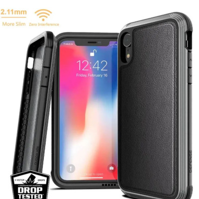 Etui do iPhone XR X-Doria Defense Lux - czarna skóra
