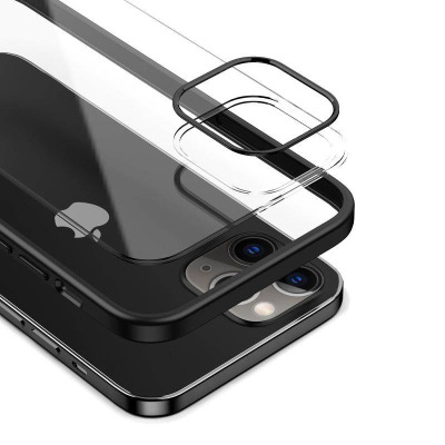 Etui do iPhone 12/12 Pro Crong Clear Cover - Przeźroczyste / Czarne 