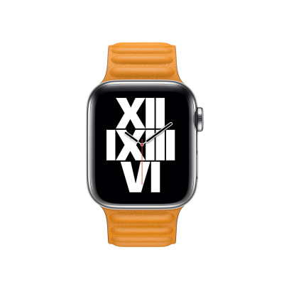 Apple pasek do Apple Watch 38/40/41 mm z karbowanej skóry rozmiar S/M  - złocisty brąz