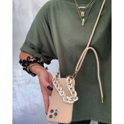 Etui iPhone 13 Pro TECH-PROTECT Icon Chain - beżowe 