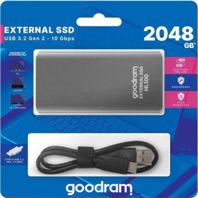 Dysk zewnętrzny GOODRAM HL100 2TB USB 3.2 Gen. 2 Szary