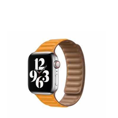 Apple pasek do Apple Watch 38/40/41 mm z karbowanej skóry rozmiar S/M - kalifornijski mak 