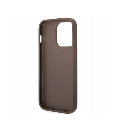 Etui do iPhone 14 Pro Guess 4G Metal Logo Gold - Brązowe 