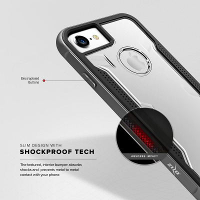 Etui do iPhone 7/8 ZIZO Shock Case - Przeźroczyste/czarne