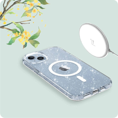 Etui do iPhone 15 Pro Max Tech-Protect Glitter MagSafe - Przeźroczyste