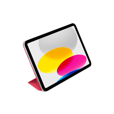 Arbuzowe etui Apple Smart Folio do iPada 10. generacji w widoku od frontu, prezentujące charakterystyczną trójdzielną konstrukcję składanej okładki.