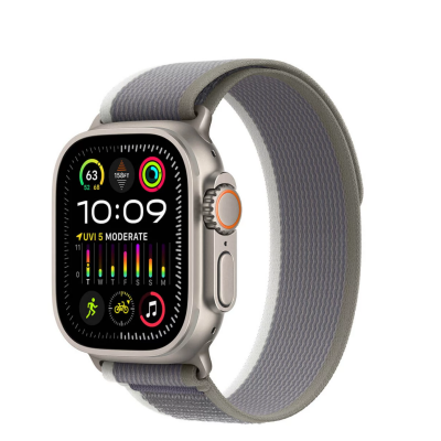 Apple Watch Ultra 2 49mm + Cellular tytan z opaską Trail w kolorze zielony/szary - M/L 