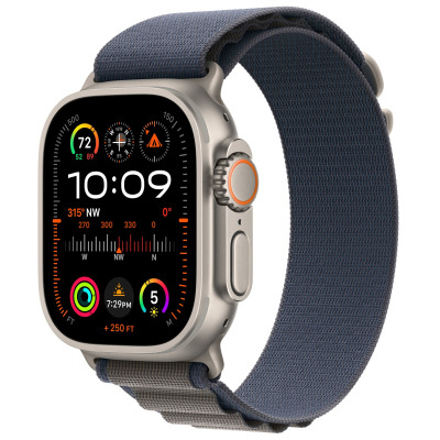 Apple Watch Ultra 2 49mm + Cellular tytan z opaską Alpine w kolorze niebieskim - Medium