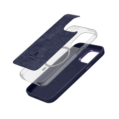 Etui do iPhone 15 Pro Crong Color Cover LUX Magnetic granatowe