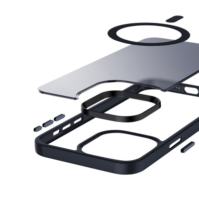 Etui do iPhone 15 Pro Crong Hybrid Frost MAG Cover granatowe