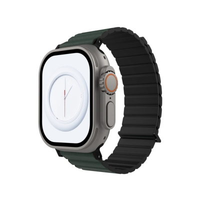Pasek do Apple Watch 44-49MM JCPAL FlexDuo - Czarny/Ciemno zielony