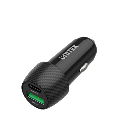 Ładowarka samochodowa Unitek P1400 38W USB-A USB-C - czarna