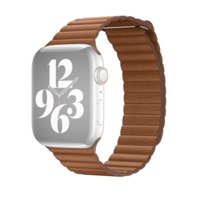 Pasek do Apple Watch 45mm Skórzany Rozmiar M - brązowy
