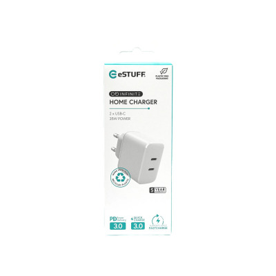 Ładowarka sieciowa eSTUFF INFINITE USB-C 35W - biała