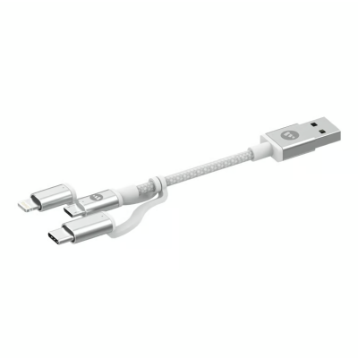 Kabel Mophie USB-A do microUSB, USB-C, lightning 1m - biały