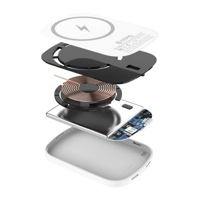 Powerbank Crong MagSpot Ultra Slim z MagSafe 5000mAh - biały