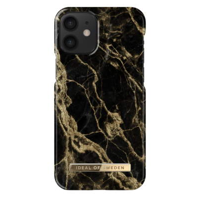 Etui do iPhone 12 mini iDeal Golden Smoke Marble czarne