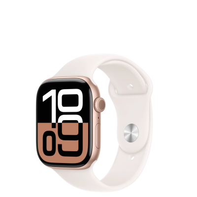 Apple Watch S10 46mm aluminium w kolorze różowe złoto z paskiem sportowym w kolorze różowym M/L