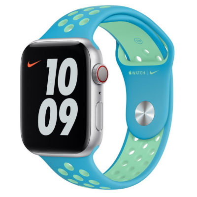Apple Pasek 40 silikonowy w kolorze Chlorine Blue/Green Glow - niebieski