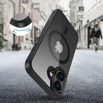 Etui do iPhone 16 Tech-Protect MagMat MagSafe black clear - przezroczyste