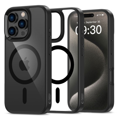 Etui do iPhone 16 Pro Max RzeszówTech-Protect MagMat MagSafe black clear - przezroczyste