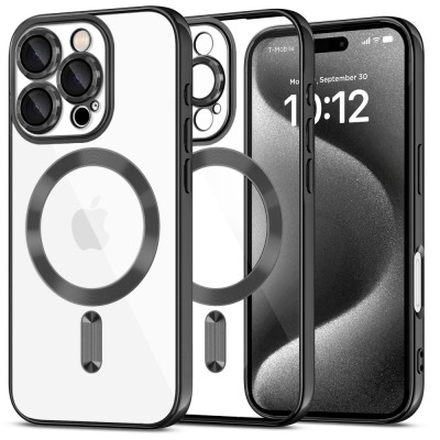 Etui do iPhone 16 Pro Max Tech-Protect MagFlex MagSafe shiny black - przezroczyste