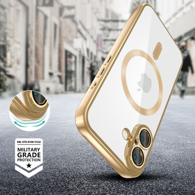 Etui do iPhone 16 Polska Tech-Protect MagFlex MagSafe shiny gold - przezroczyste