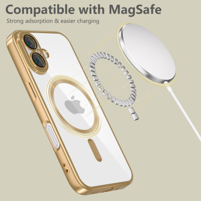 Etui do iPhone 16 Warszawa Tech-Protect MagFlex MagSafe shiny gold - przezroczyste