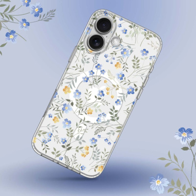 Etui do iPhone 16 Tech-Protect MagMood MagSafe spring flowers - przezroczyste