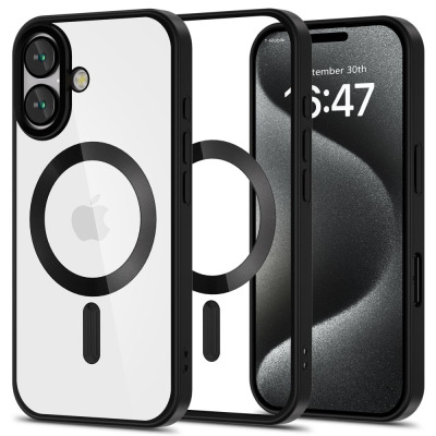 Etui do iPhone 16 Tech-Protect MagFlex MagSafe satin black - przezroczysty