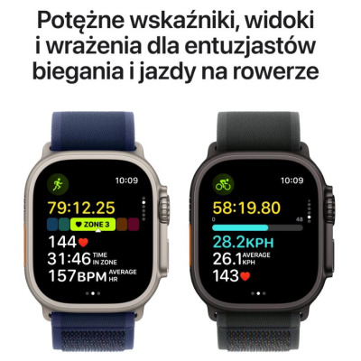 Apple Watch Ultra 2 49mm + Cellular tytan naturalny z branzoletą mediolańską z tytanu w kolorze naturalnym - Medium