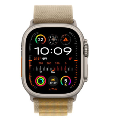 Apple Watch Ultra 2 49mm + Cellular tytan naturalny z opaską Alpine w kolorze ciemno beżowym - Large