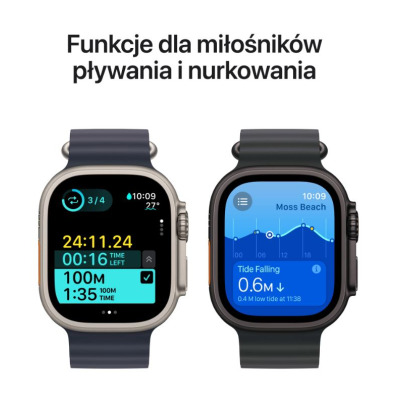 Apple Watch Ultra 2 49mm + Cellular tytan naturalny z branzoletą mediolańską z tytanu w kolorze naturalnym - Medium