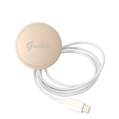 zestaw ładowarka Guess Charger 4G Gold Brown plus Etui do iPhone 14 Pro Magsafe