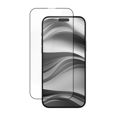 Szkło hartowane JCPAL Preserver do iPhone 16 Pro Max uniesione nad ekranem smartfona, ukazujące precyzyjne dopasowanie akcesorium do wyświetlacza urządzenia.