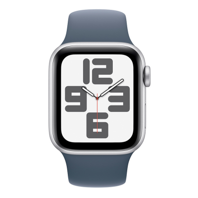 MRE13QP/A Apple Watch SE2 40mm aluminium srebrny z paskiem sportowym w kolorze sztormowego błękitu S/M